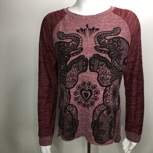 Hybrid heathered space dye lucky elephant sweater